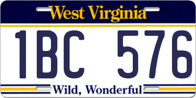 WV license plate 1BC576
