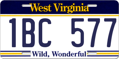 WV license plate 1BC577