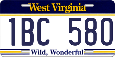 WV license plate 1BC580