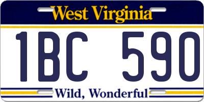 WV license plate 1BC590