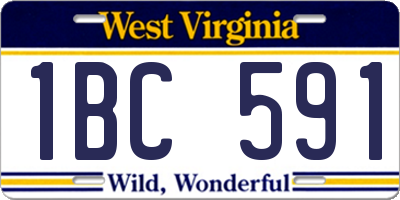 WV license plate 1BC591