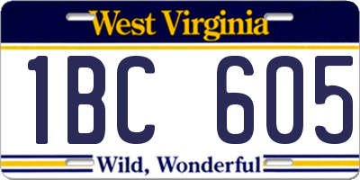 WV license plate 1BC605