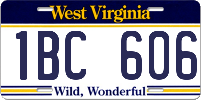 WV license plate 1BC606