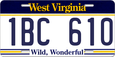 WV license plate 1BC610