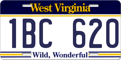 WV license plate 1BC620