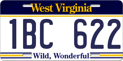 WV license plate 1BC622