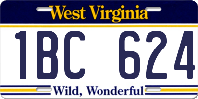 WV license plate 1BC624