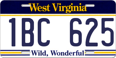 WV license plate 1BC625