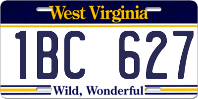 WV license plate 1BC627