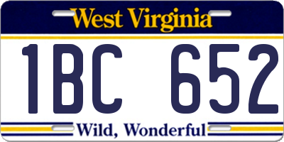 WV license plate 1BC652