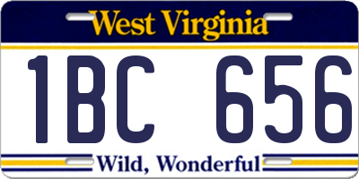 WV license plate 1BC656