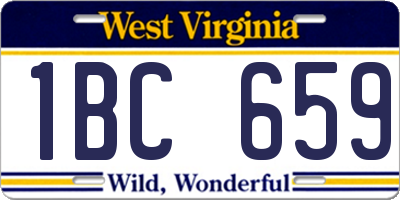 WV license plate 1BC659