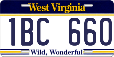 WV license plate 1BC660