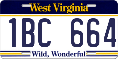 WV license plate 1BC664
