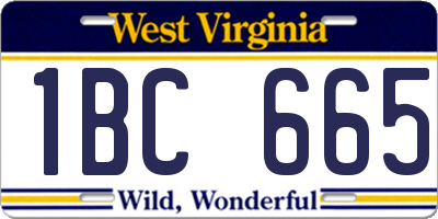 WV license plate 1BC665