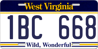WV license plate 1BC668