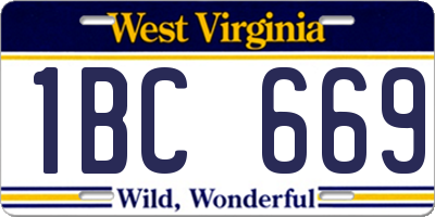WV license plate 1BC669