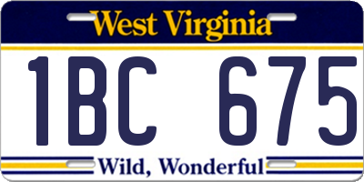 WV license plate 1BC675