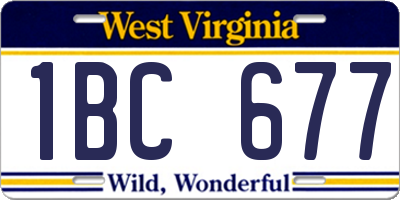 WV license plate 1BC677
