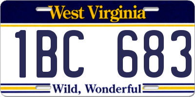 WV license plate 1BC683