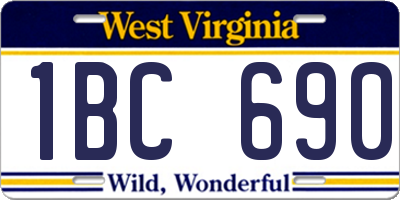 WV license plate 1BC690