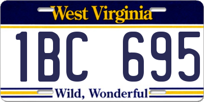 WV license plate 1BC695