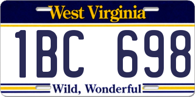 WV license plate 1BC698