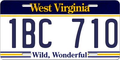 WV license plate 1BC710