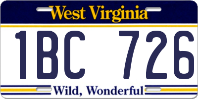 WV license plate 1BC726