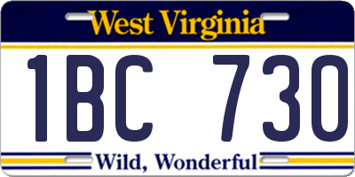 WV license plate 1BC730