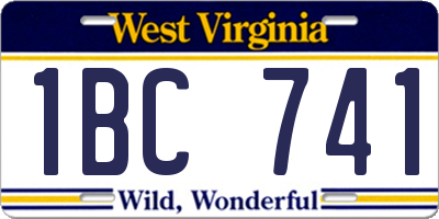 WV license plate 1BC741