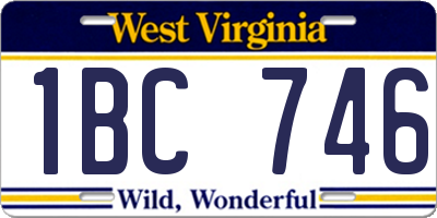 WV license plate 1BC746