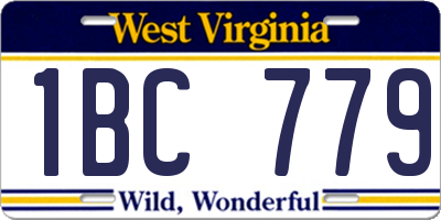 WV license plate 1BC779