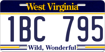 WV license plate 1BC795
