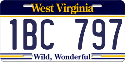 WV license plate 1BC797