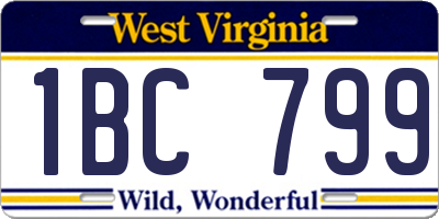 WV license plate 1BC799