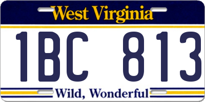 WV license plate 1BC813