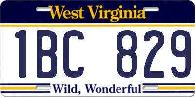WV license plate 1BC829