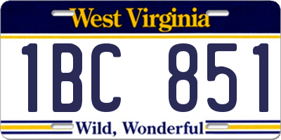 WV license plate 1BC851