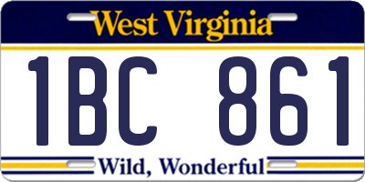 WV license plate 1BC861