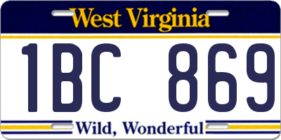 WV license plate 1BC869