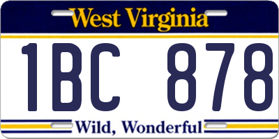 WV license plate 1BC878