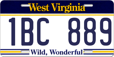 WV license plate 1BC889