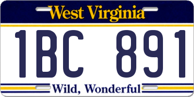 WV license plate 1BC891