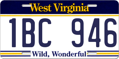WV license plate 1BC946