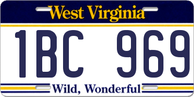 WV license plate 1BC969