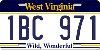 WV license plate 1BC971