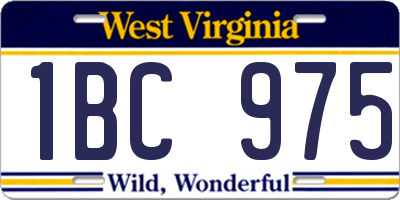 WV license plate 1BC975