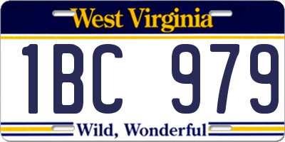 WV license plate 1BC979