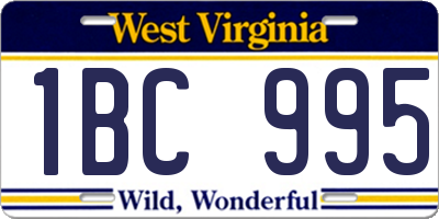 WV license plate 1BC995